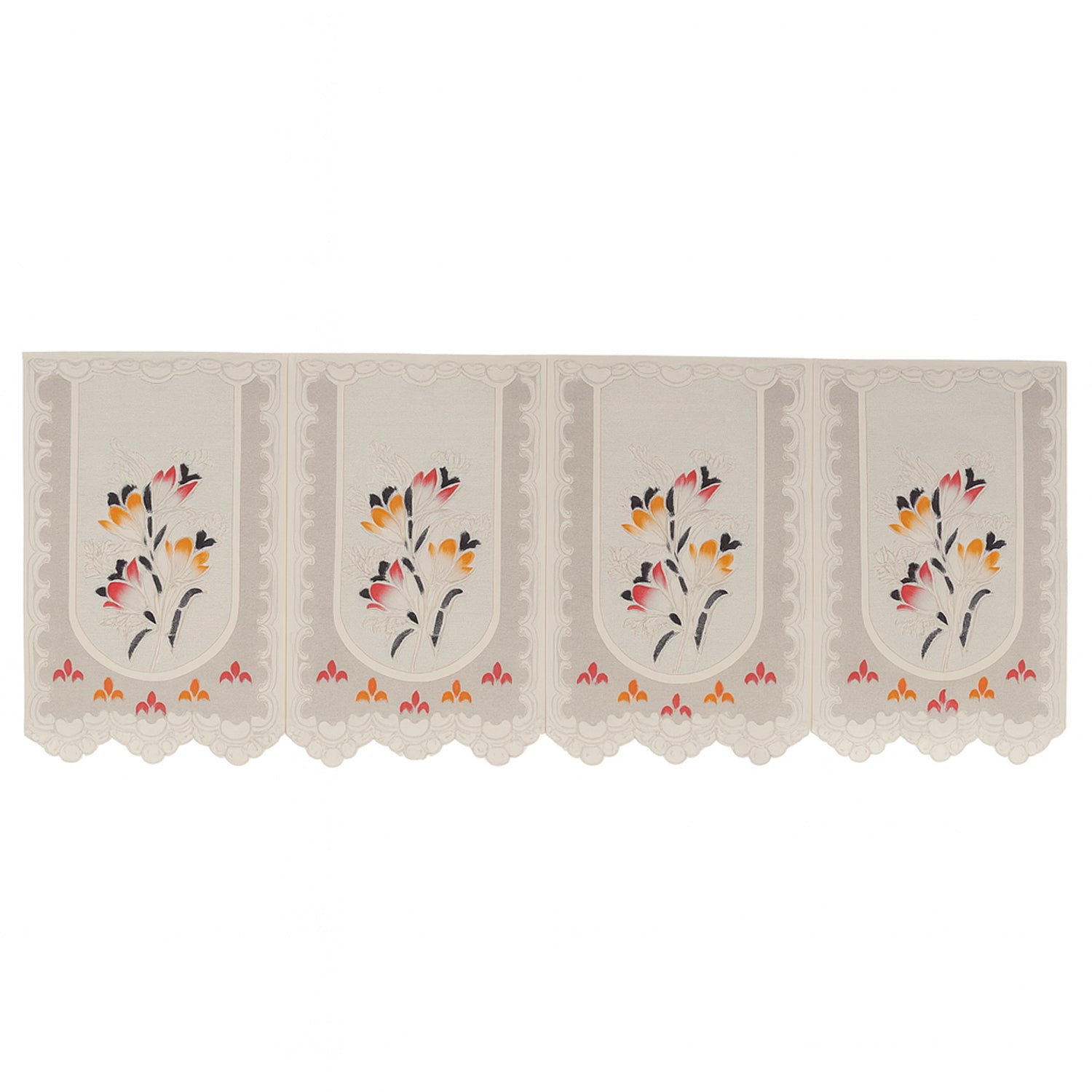 Floral Sofa Seat Runner Protector - (1 Pc / 134x28 Inch)