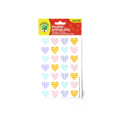Heart shaped colorful sticker set