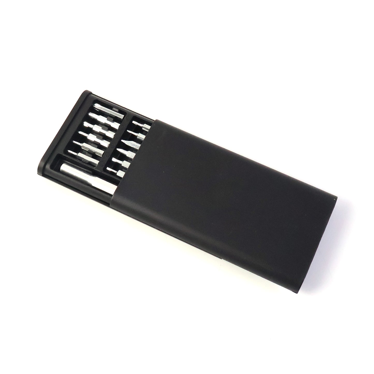 Close-up of screwdriver bits included in 24-in-1 precision set
