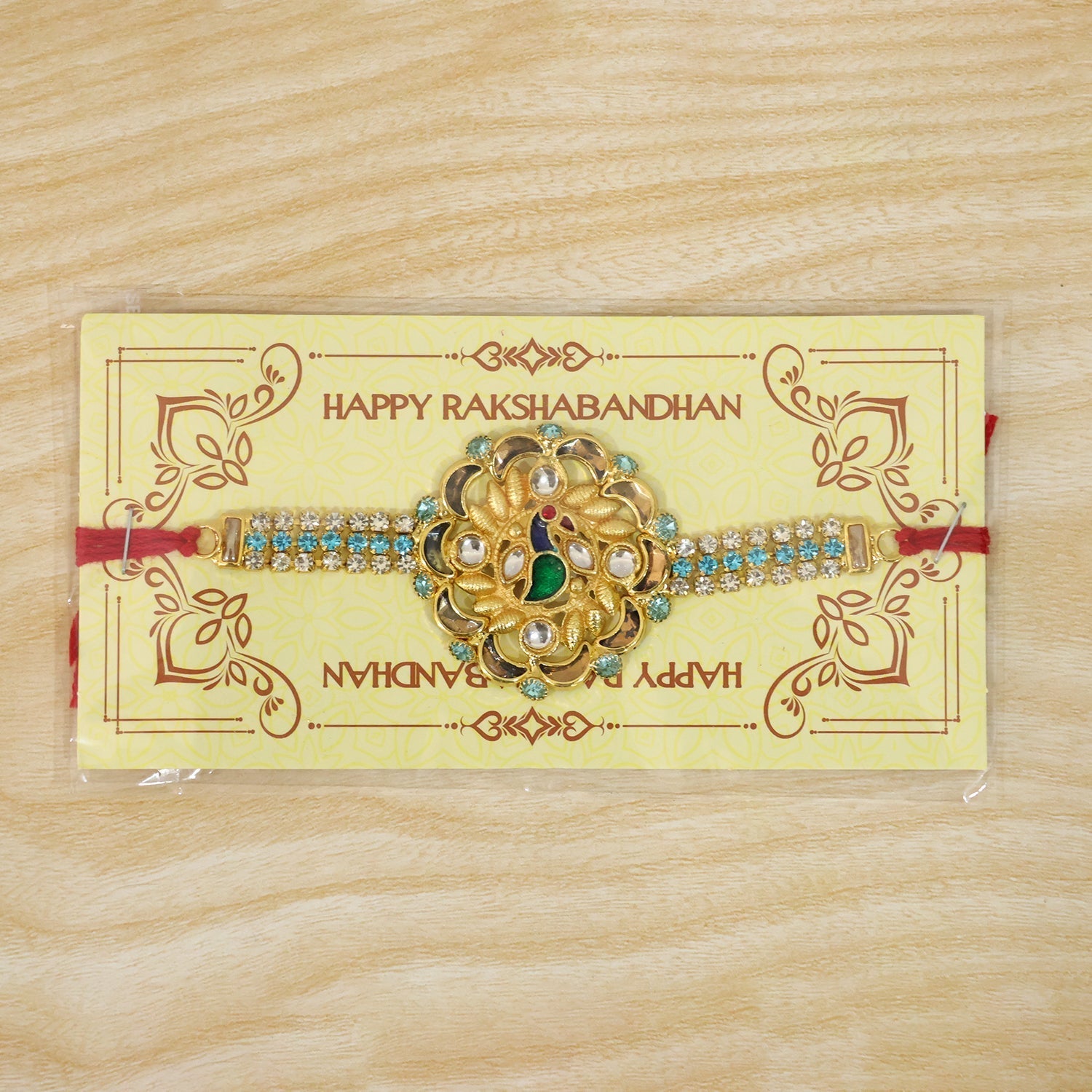 Premium Floral Kundan Rakhi Design for Raksha Bandhan Celebration (10pcs)