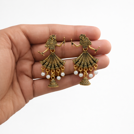 Traditional Elegant Gold Finish Doll Jhumka Earrings