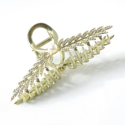 Decorative metallic pearl hair claw clip