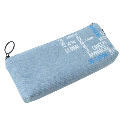 Compact fabric pencil pouch side view