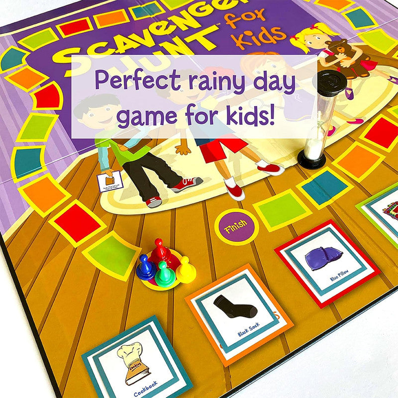 Scavenger Hunt for Kids – Fun Indoor Search and Find Board Game with Cards, Spinner, and Timer