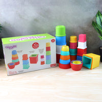 Giggles Stack & Tumble Gift Set – 3-in-1 Colorful Stacking & Sorting Toy for Babies and Toddlers (Funskool)