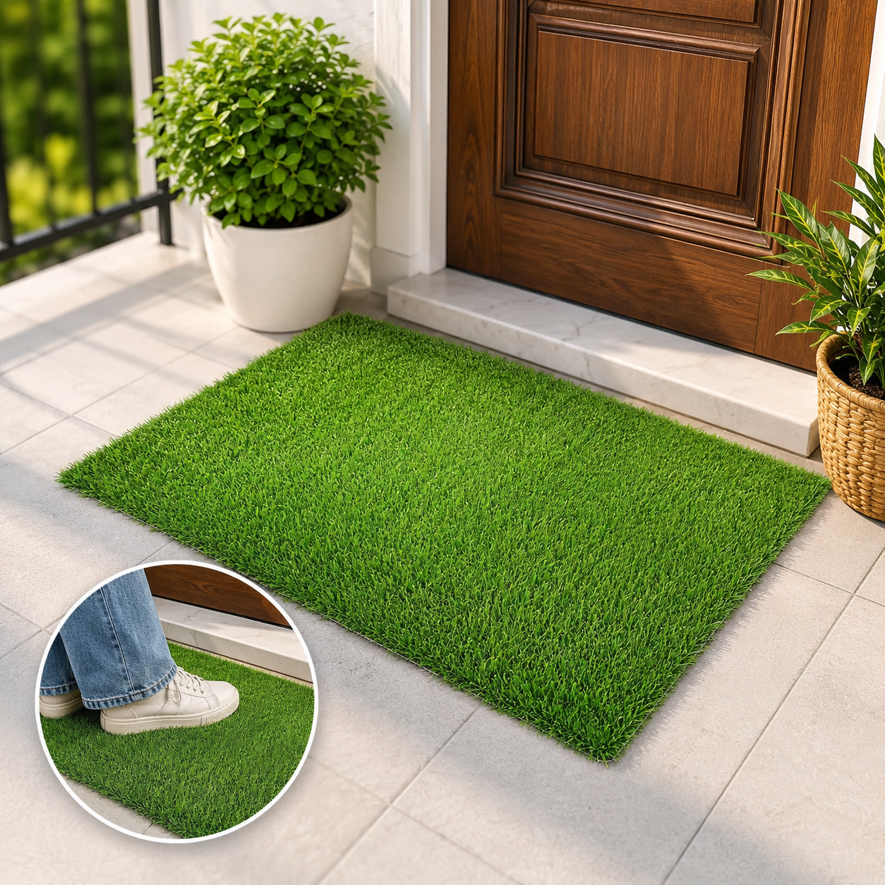 Artificial Grass Mat – Durable Balcony & Doormat Turf | Styleva
