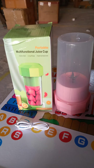 Portable Multifunctional Electric Juicer Cup, USB Juice Maker 6 blade (350 ML)