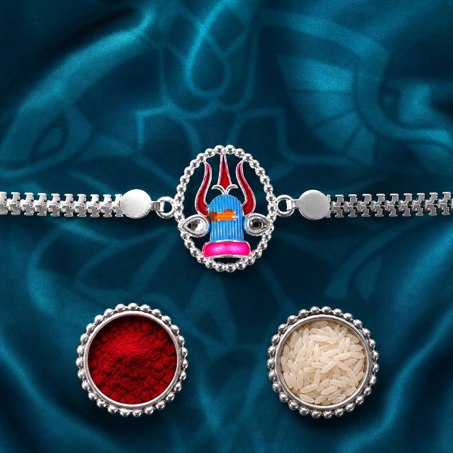 Krishna Charm Chain Style Traditional Rakhi for Brothers (10pcs)