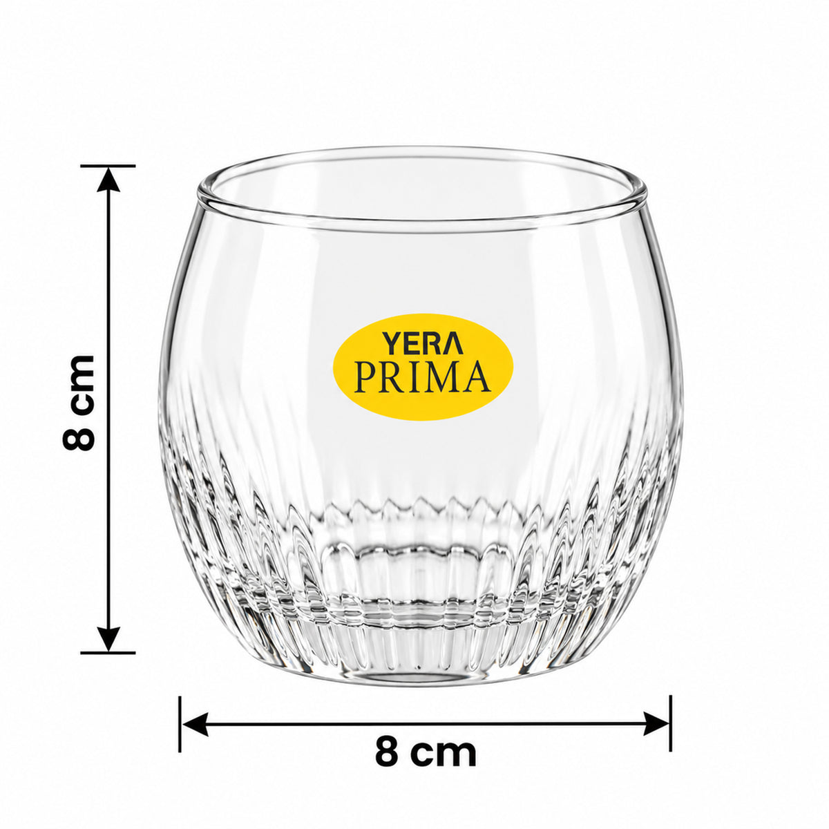 Yera Prima Naples Ribbed Glass Tumbler Set for Water and Juice (6 Pc)