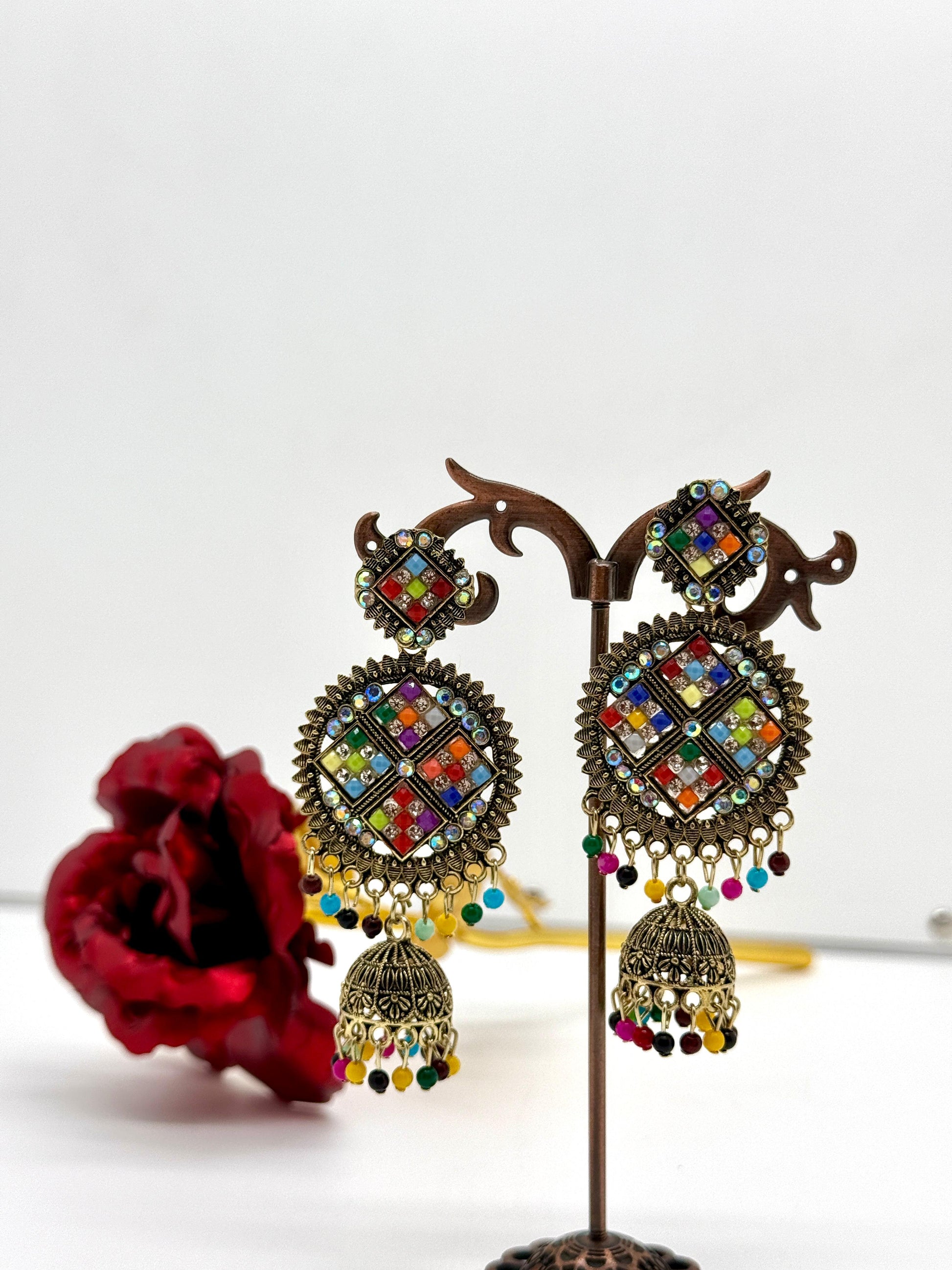 Traditional Colourful Earrings Pair