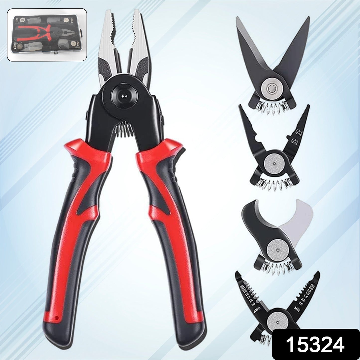 5 in 1 Wire Stripper Pliers Set  Soft Grip, Anti-Slip, Alloy Steel, Cutting & Stripping