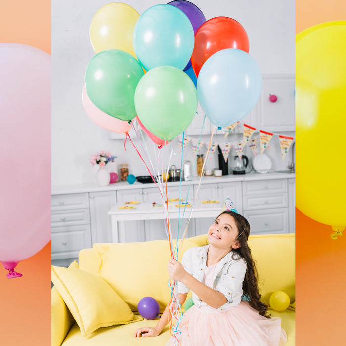 Big Size Balloons Kinds of Rainbow Party Latex Balloons for Birthday / Anniversary / Valentine's / Wedding / Engagement Party Decoration Multicolor (3 Pcs Set