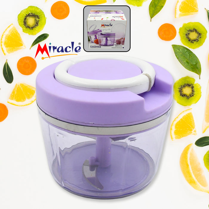 Miracle Ring Chopper, Quick Handy Chopper, Vegetable and Fruit Chopper With Lid | Chop in 10 Seconds | Mini Portable Food Processor for Kitchen with 3 Blades for Effortless Chopping of Onion, Veggies