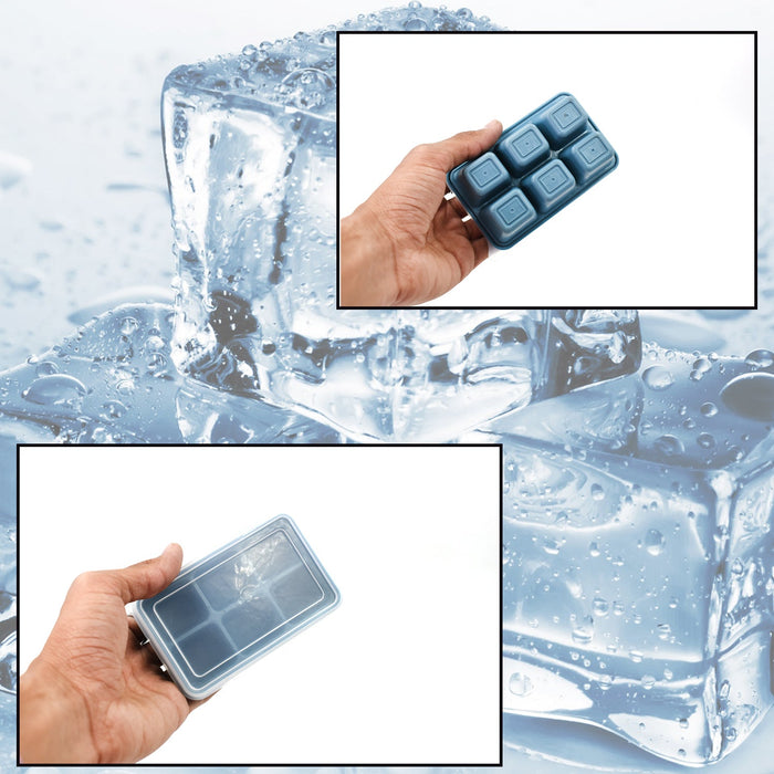 8242 6 Grid Silicone Ice Tray Used In All Kinds Of Places Like Household Kitchens For Making Ice From Water And Various Things And All With Color Box (1 Pc)