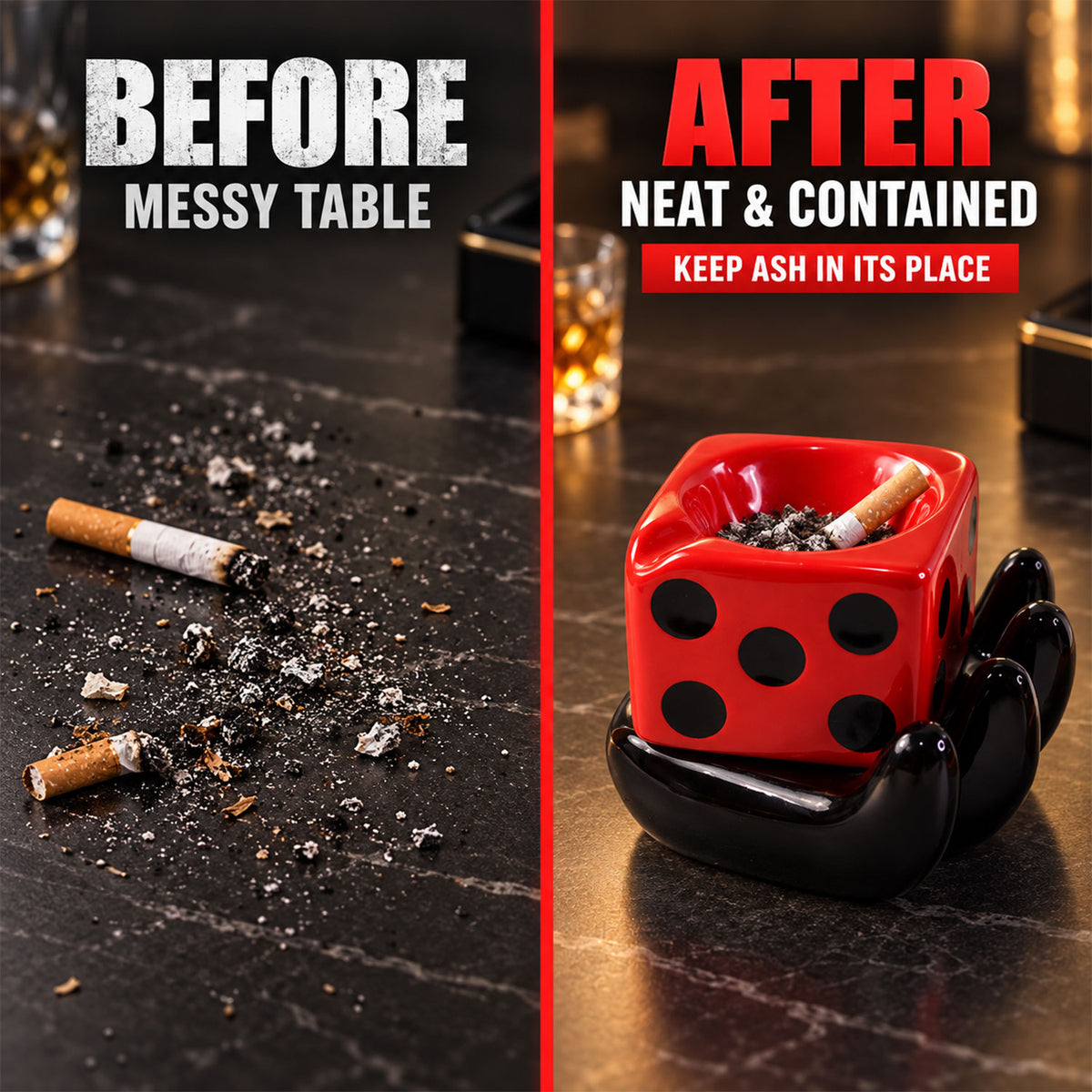 Ceramic Ashtray – Colourful Retro Smoking Accessory (1 Pc, Mix Color)