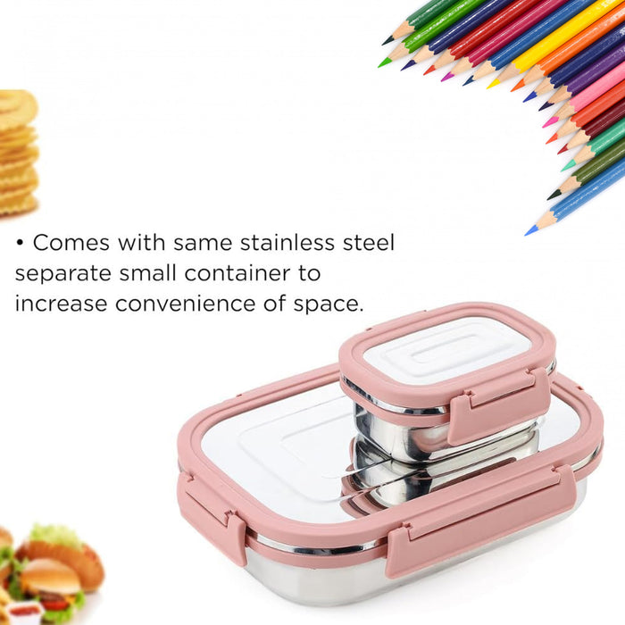 Premium Stainless Steel Leak Proof Air Tight Lunch Boxes (9000ML+200ML Approx / 2 Pc Set)