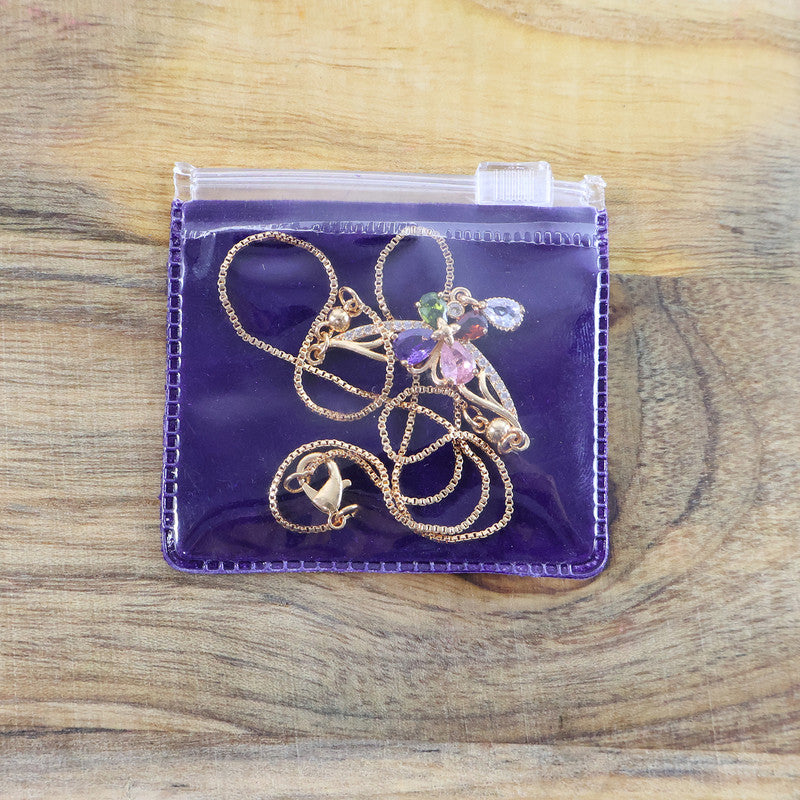 Elegant Gold-Plated Multicolor Stone Floral Pendant Necklace for Women