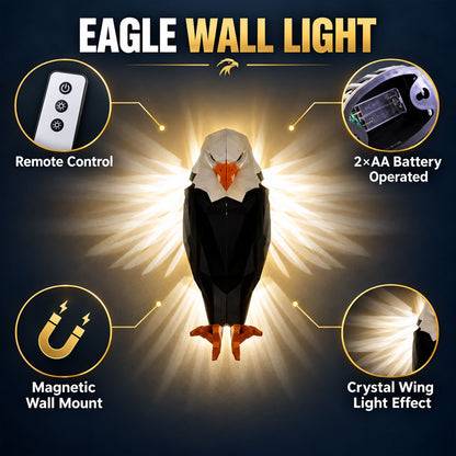 Eagle Shaped LED Ambient Wall Light with Remote and Magnetic Holder (1 Pc Set)