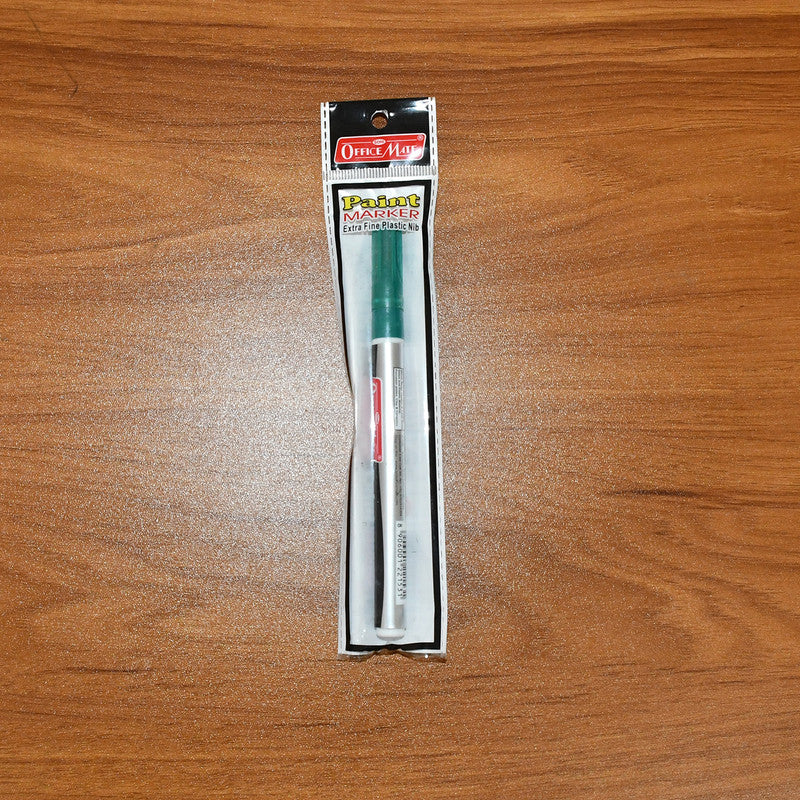 Office Mate Paint Marker – Green Colour Extra Fine Plastic Nib