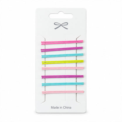 colourful metal hair pins set