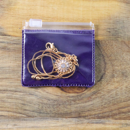 Radiant Gold-Plated Round Pendant Necklace with Dual Hanging Chains for Women