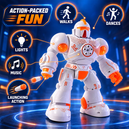 Musical Dancing Robot Toy for Kids, Rotating Robot with Lights and Sound (1 Pc)