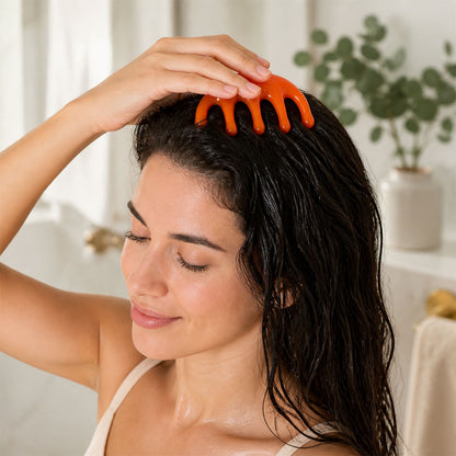 Scalp Massager with Flexible Bristles for Head and Shampooing (1 Pc)