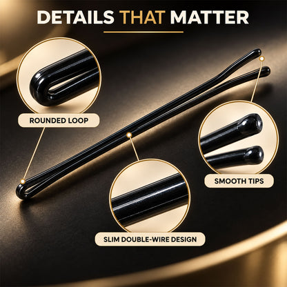Metal Hair Pins with Rounded Tips for Bun Updo and Everyday Hair Styling (40 Pc)