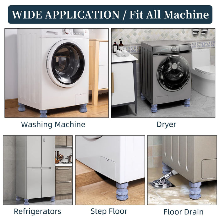 Washing machine support, anti vibration washing machine support adjustable washer anti vibrasion pads, washer & dryer pedestals, Washing Machine Accessory Anti- Skid Pad PVC Lifting Pad Non-Slip ( 4 Pc Set | 1Pc )