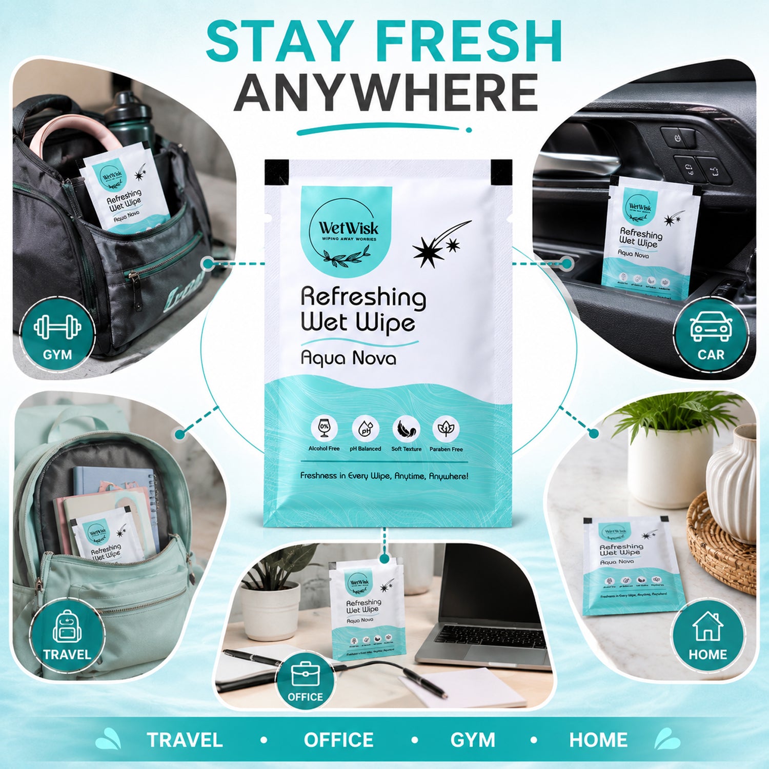 Eco-friendly aqua nova wipe