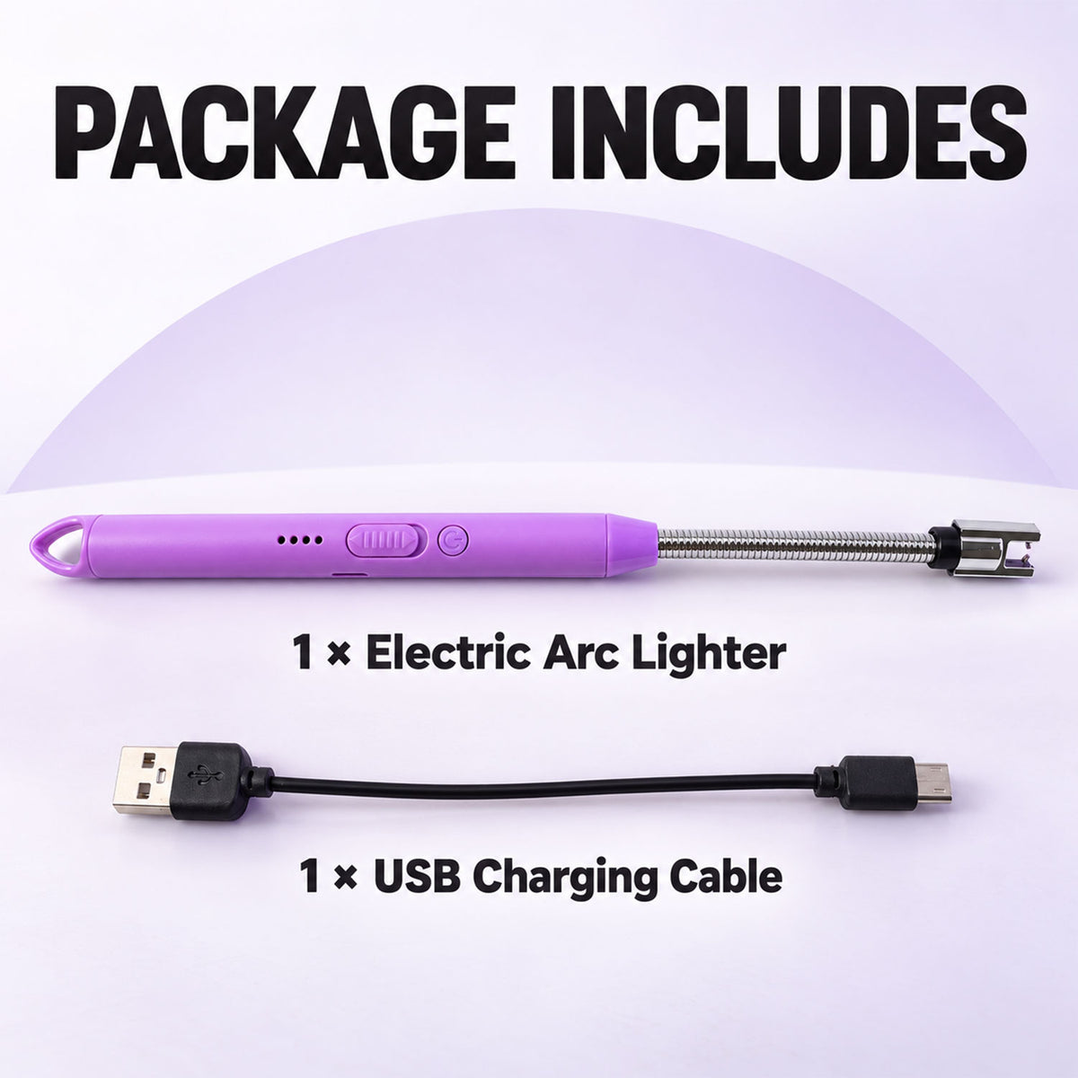 Electric Arc Lighter – USB Rechargeable with 360° Flexible Neck