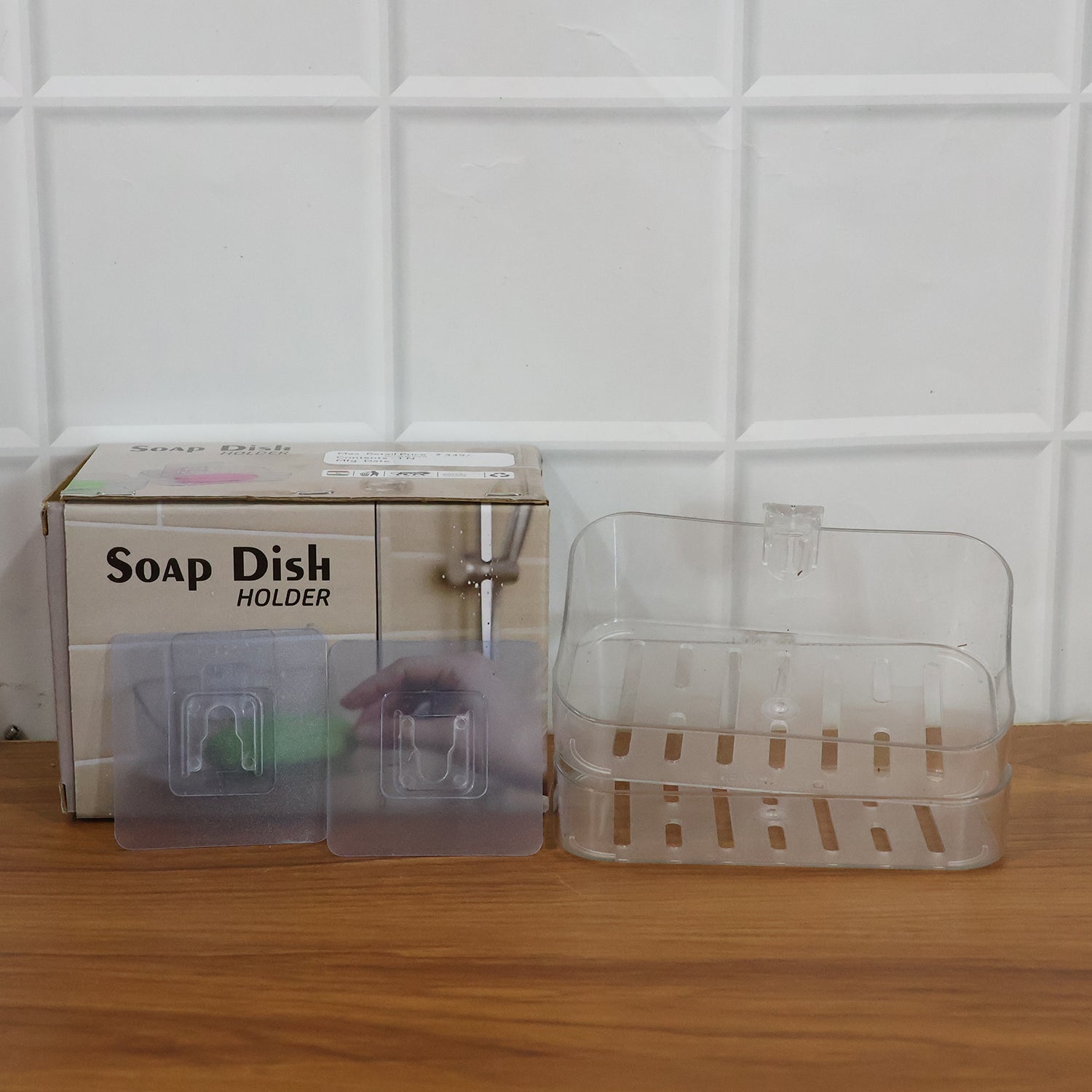 Wall-Mounted Transparent Soap Dish Holder Set