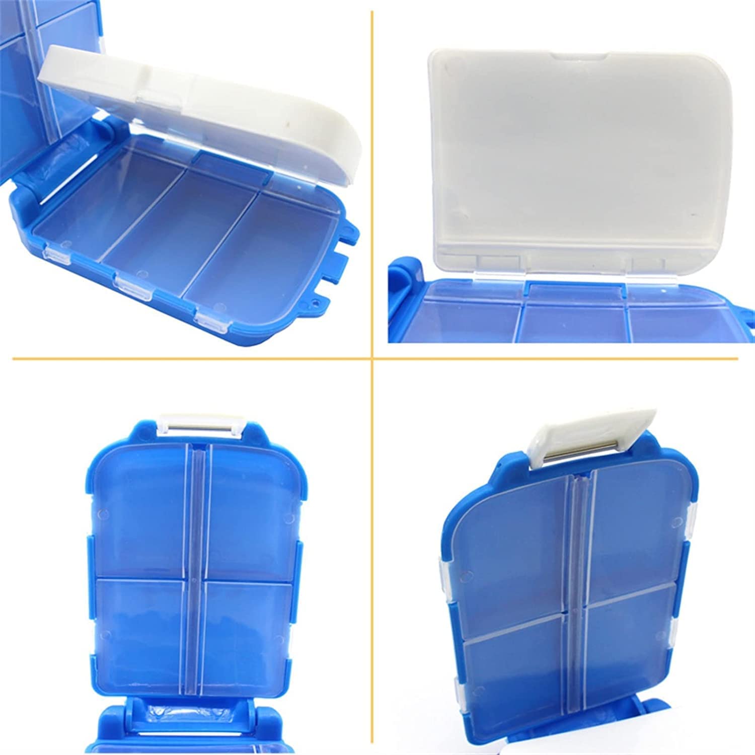 Portable Blue Dual-Sided Pill Organizer Box (1 Pc)