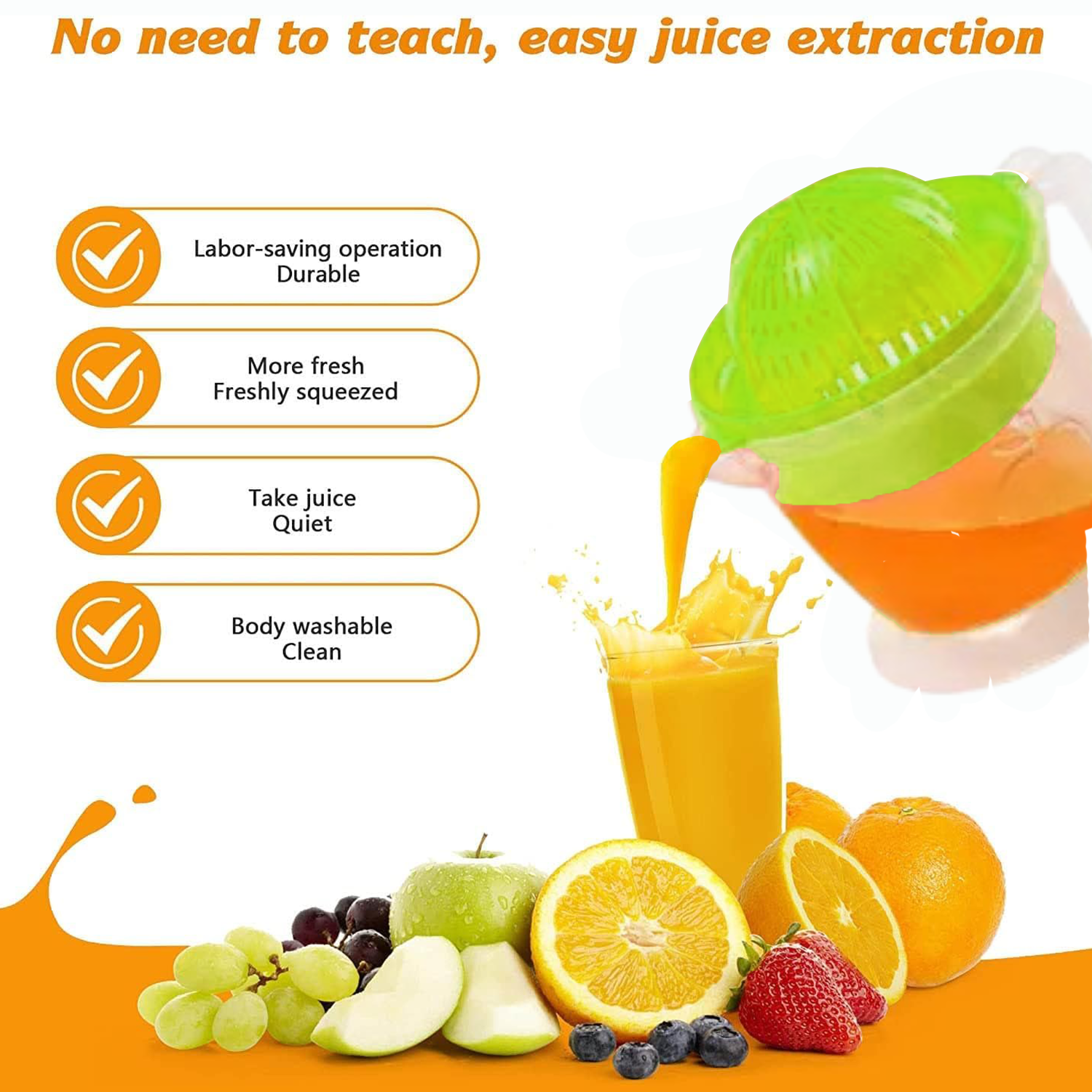Plastic Manual Orange/Sweet Lime Juicer Squeezer