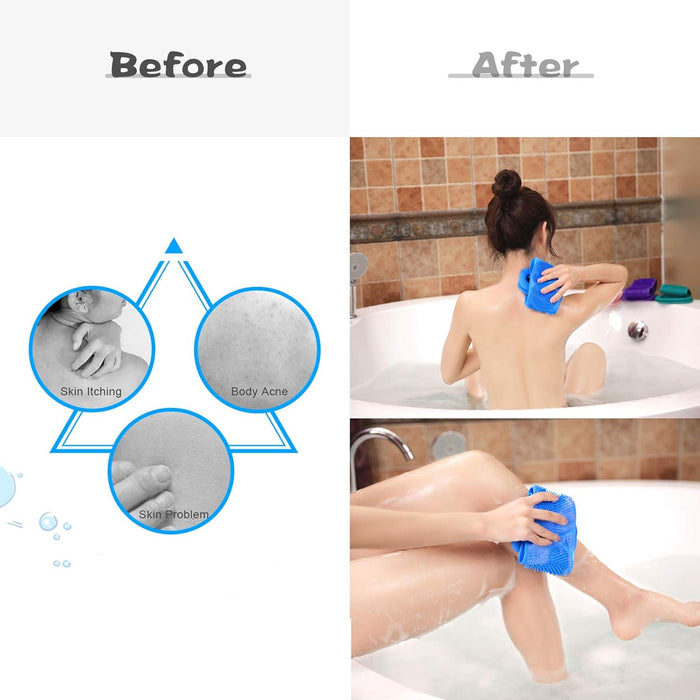 Silicone Body Scrubber Silicone Bath Body Brush (1 Pc / 25 Inch)