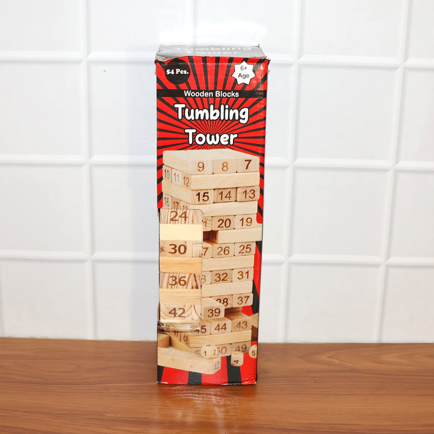 Numbered Wooden Tumbling Tower Game Set