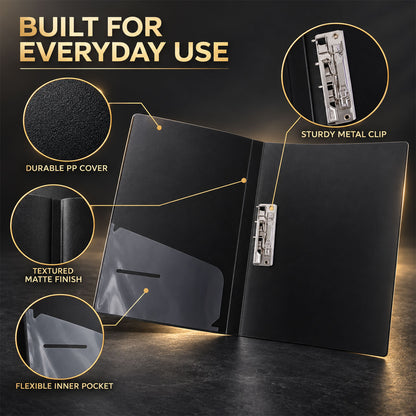 Clip Document Folder – Secure, Foldable A4 Organizer for Office
