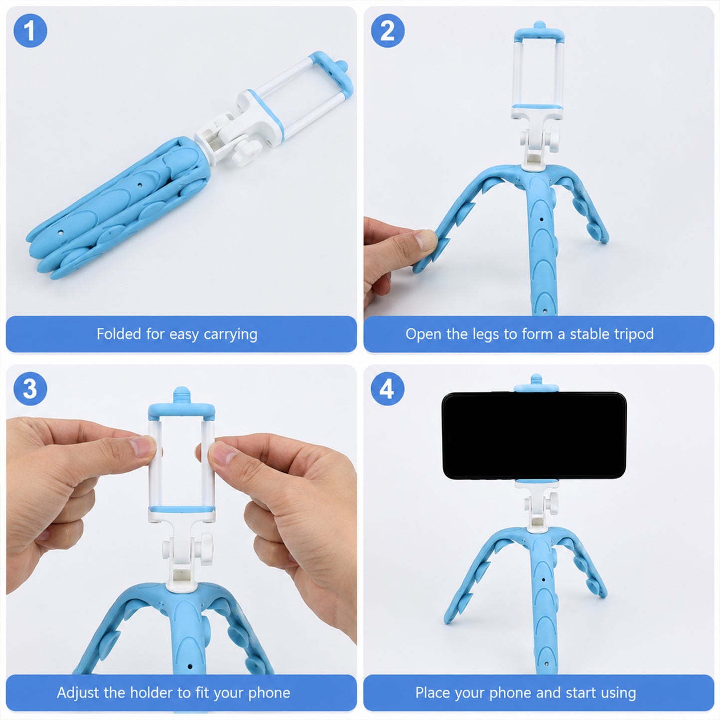 Flexible Neck Mobile Phone Holder with Adjustable Clamp for Bike and Desk (1 Pc)