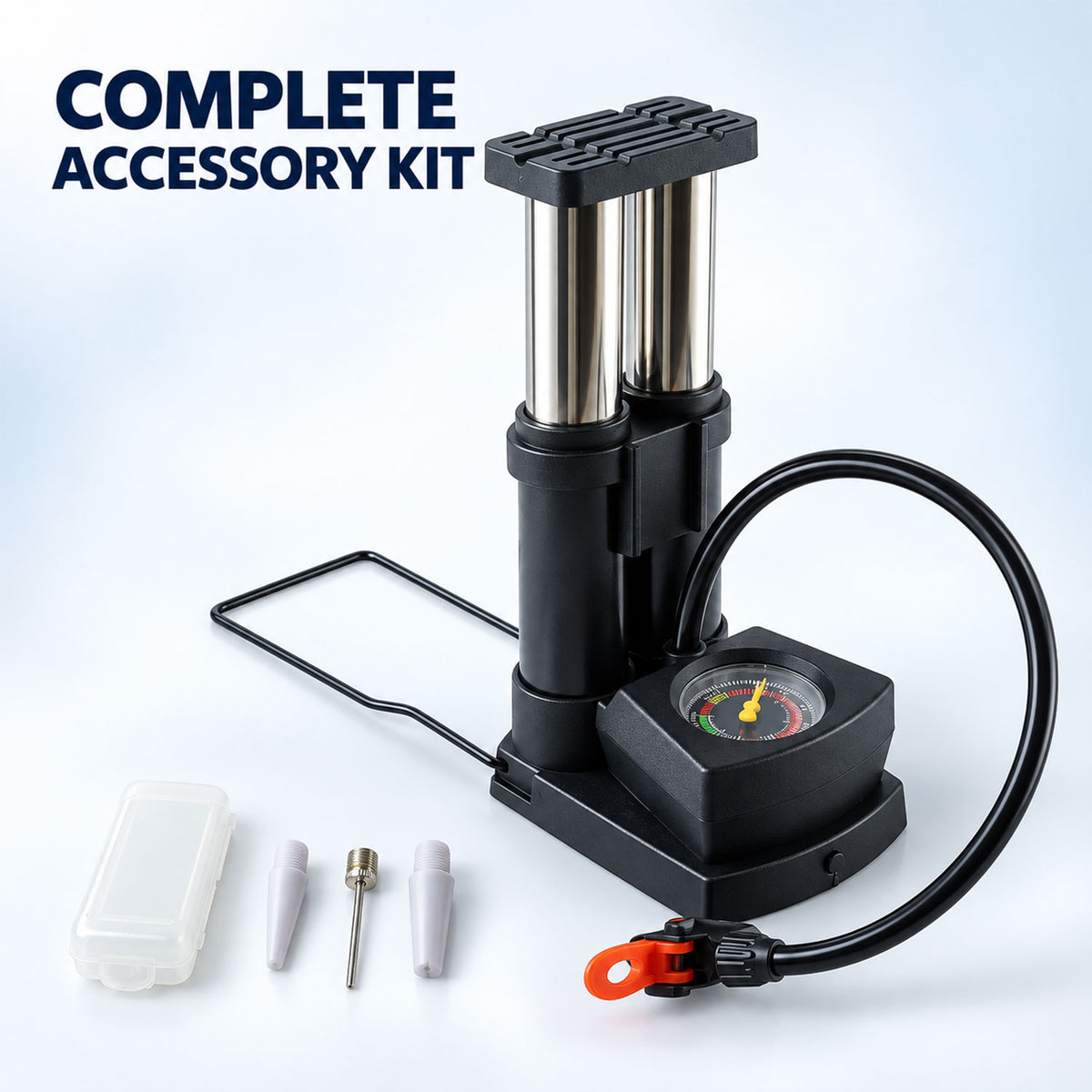 Mini Bike Pump – Portable Foot Operated with Gauge | Safora
