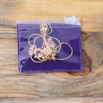 Elegant Multicolor Butterfly Pendant Necklace for Women – Gold Plated with Crystal Charms