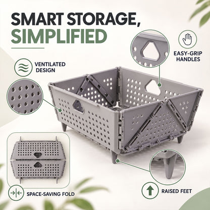 Foldable Storage Basket – Ventilated & Space-Saving | Tidy Table