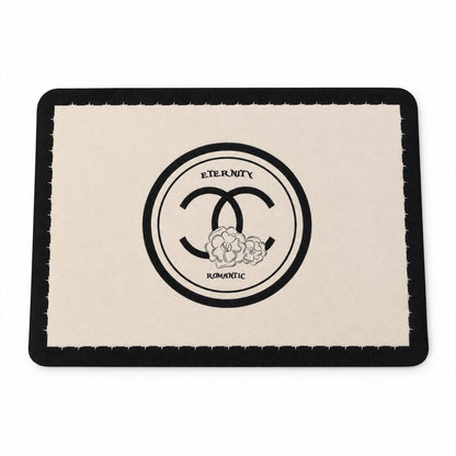 Black and Cream Bath Mat, Soft Textured Absorbent Floor Rug (1 Pc, 40x30 Cm)
