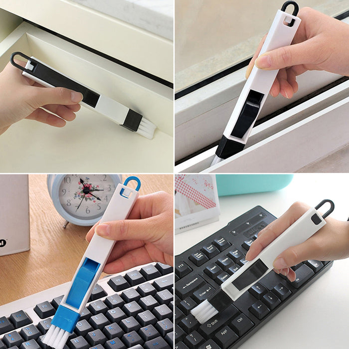 2 in 1 Multi-Function Plastic Window Slot Keyboard Wardrobe Dust Removal Cleaning Brush
