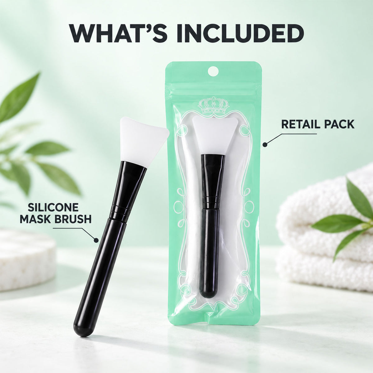 Silicone Face Mask Brush with Flexible Head for Even Skincare Application (1 Pc)