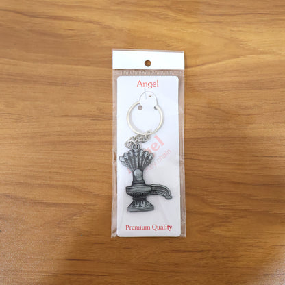 Premium Metal Shiva Lingam with Naag Religious Keychain (1 Pc)