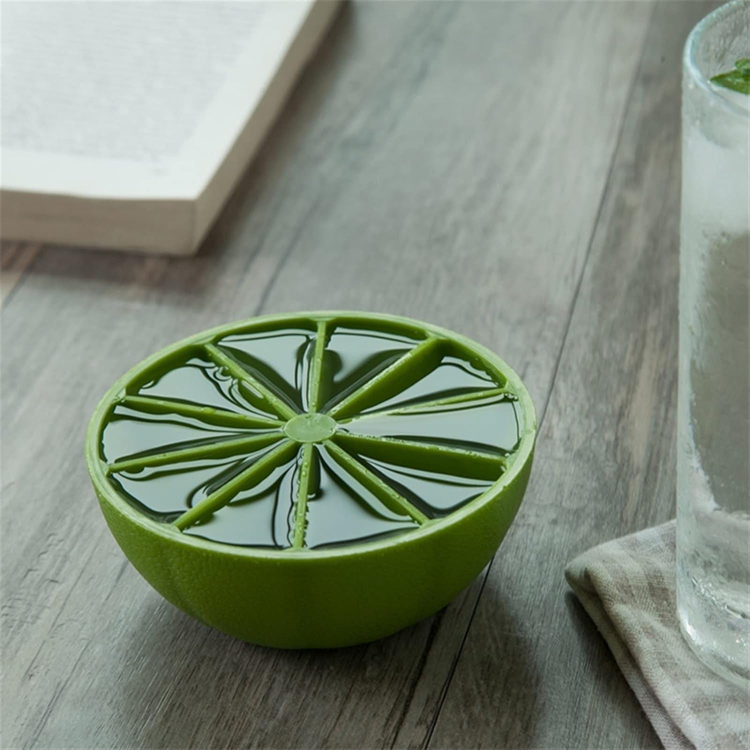 Lemon Shape Flexible Silicone Ice Cube Tray – 8-Slot Round Ice Mold (1 Pc)