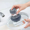 Soap Dispensing Dish Brush – Easy Kitchen Cleaning | VelvetBubbles