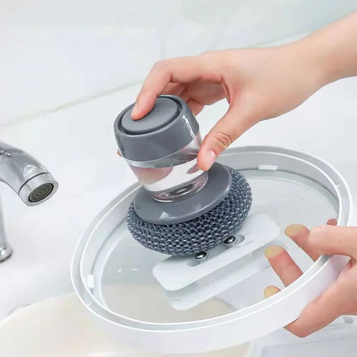 Soap Dispensing Dish Brush (1 Pc): Palm Brush, Kitchen Cleaning