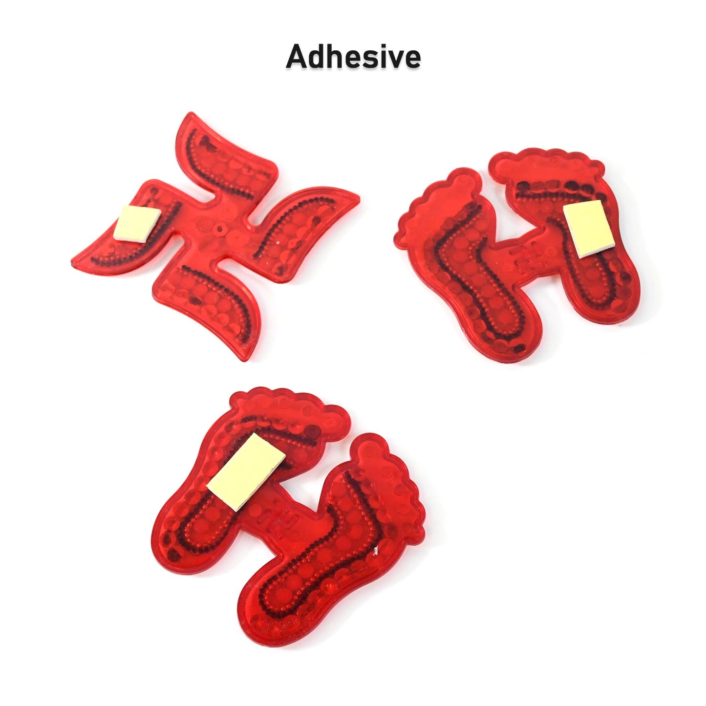 Laxmi Charan & Swastik Decorative Sticker Set – 3pc Festive Rangoli