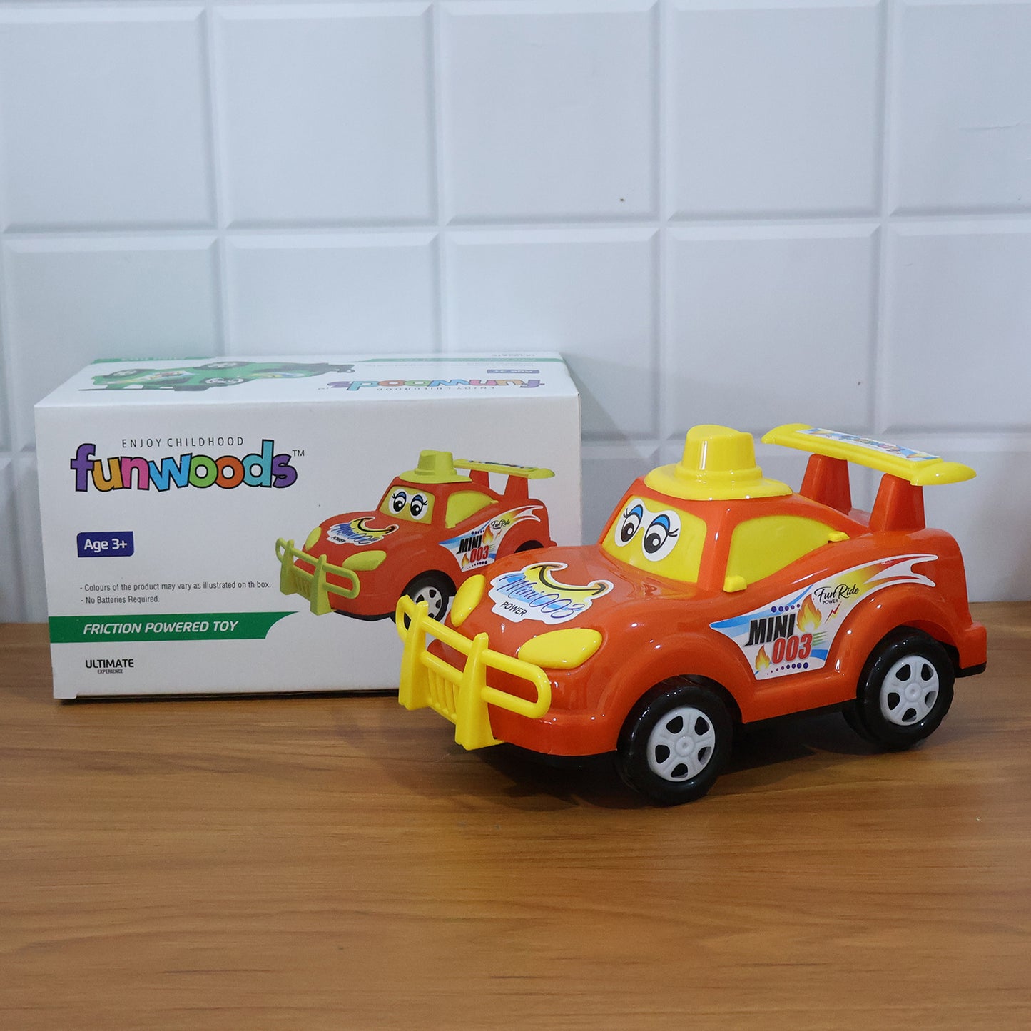 Funwoods Friction-Powered Cartoon Racing Car Toy - (1 Pc)